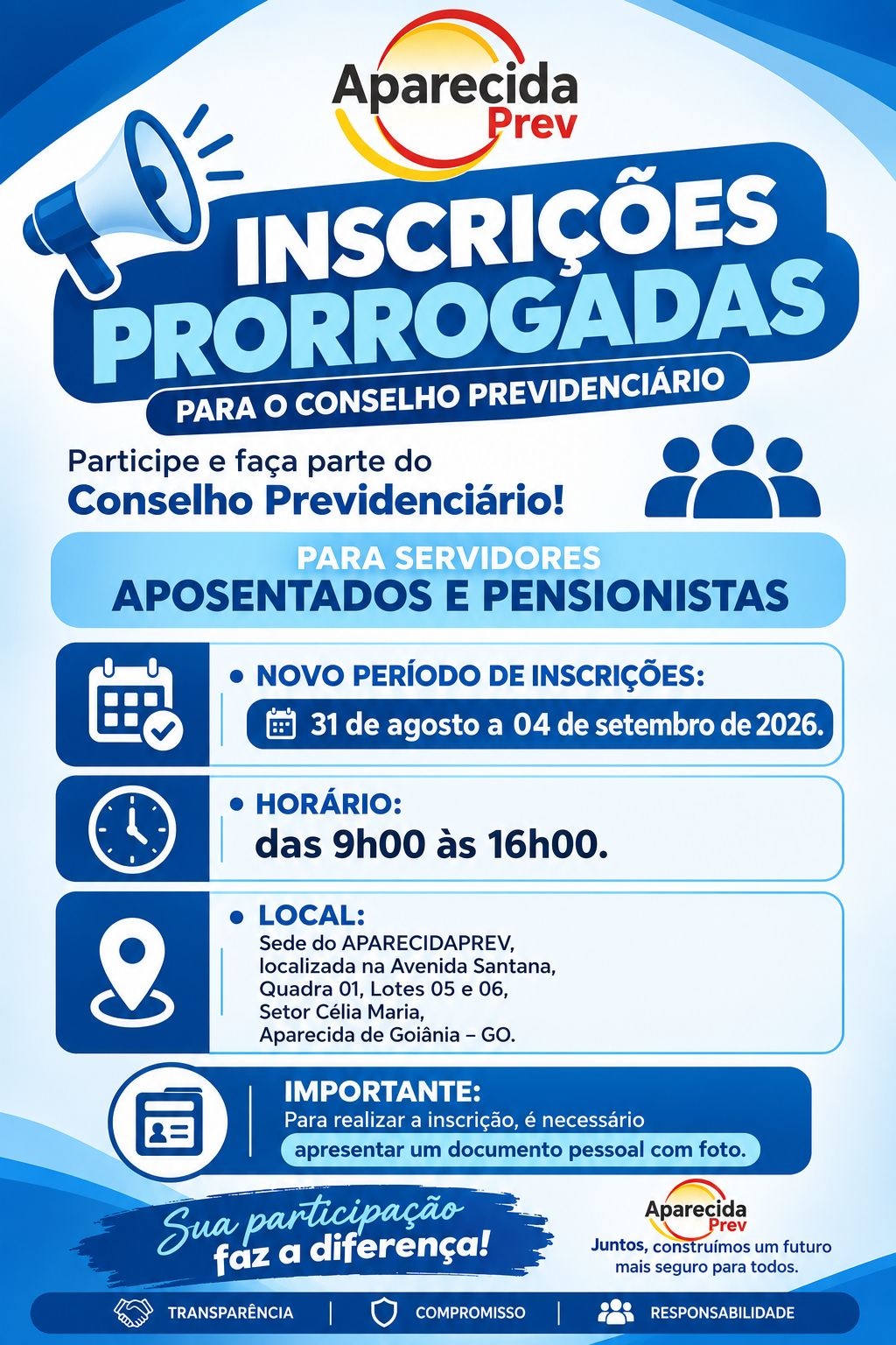 ATENÇÃO, Aposentados e Pensionistas: Inscrições Prorrogadas