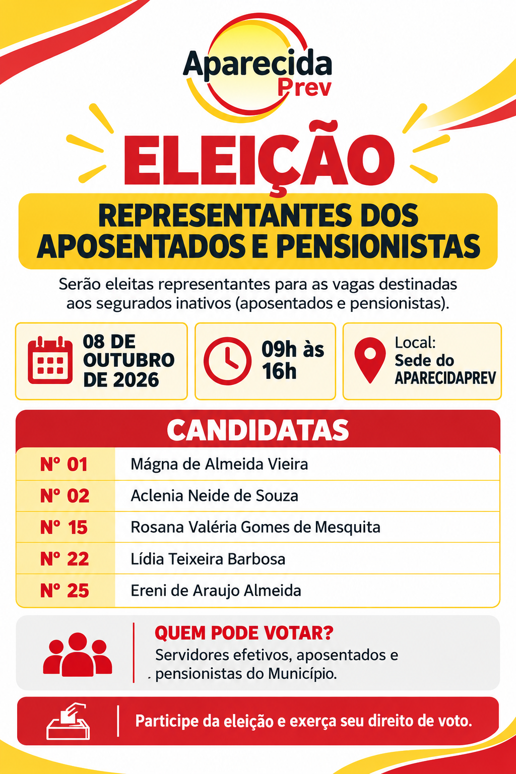 ELEIÇÃO DOS CONSELHEIROS PREVIDENCIÁRIOS