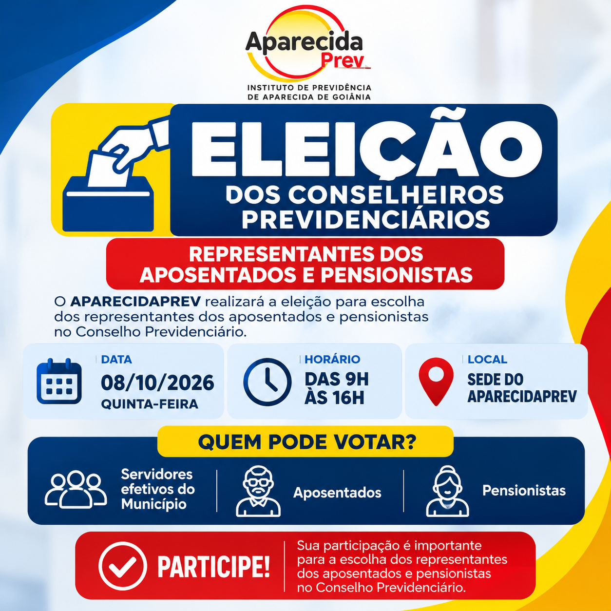 ELEIÇÃO DOS CONSELHEIROS PREVIDENCIÁRIOS